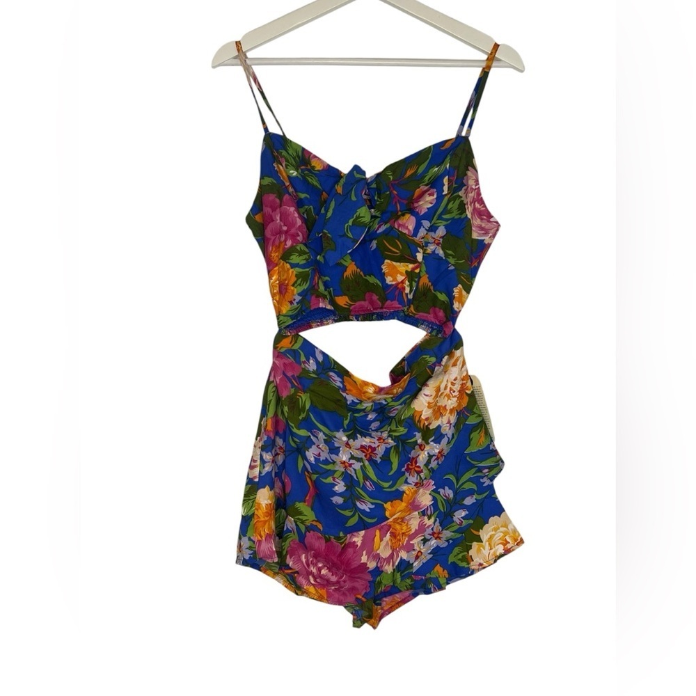 NWT Lottie & Holly Blue Floral Spaghetti Skort 2 Piece Set M